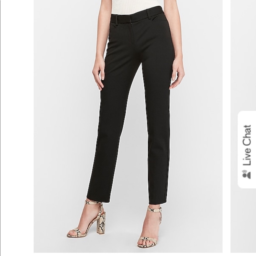 Black Express Mid Rise Ankle Columnist Pants